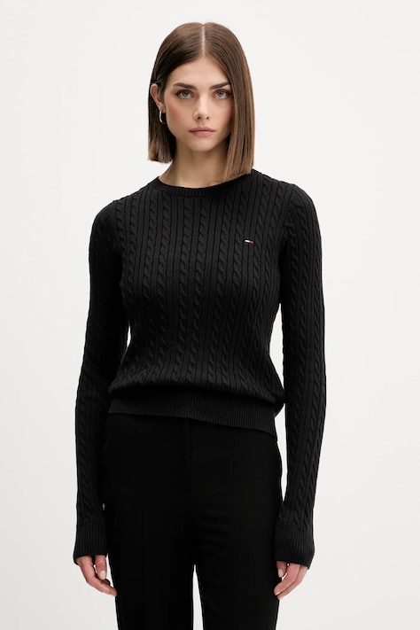 Tommy Jeans maglione in cotone donna colore nero  DW0DW22165