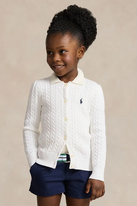 Polo Ralph Lauren cardigan copii culoarea alb, 312543047064