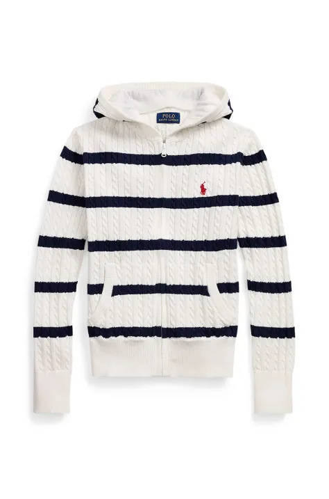 Polo Ralph Lauren cardigan di cotone bambino/a colore bianco 313956836001