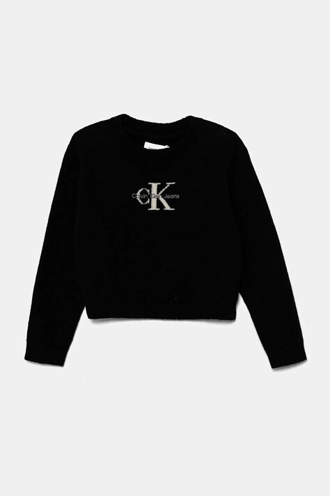 Calvin Klein Jeans pulover copii culoarea negru, IG0IG02830