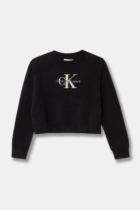 Calvin Klein Jeans pulover copii culoarea negru, IG0IG02830