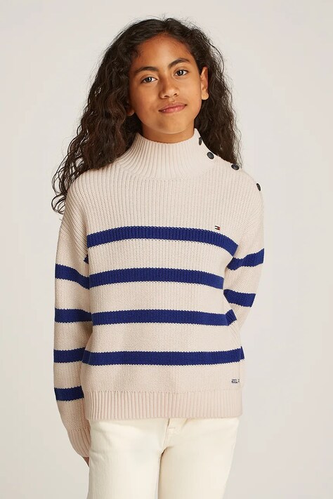 Tommy Hilfiger pulover copii culoarea bej, KG0KG08279