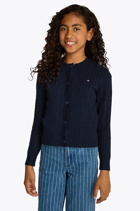Дитячий кардиган Tommy Hilfiger колір синій KG0KG08282