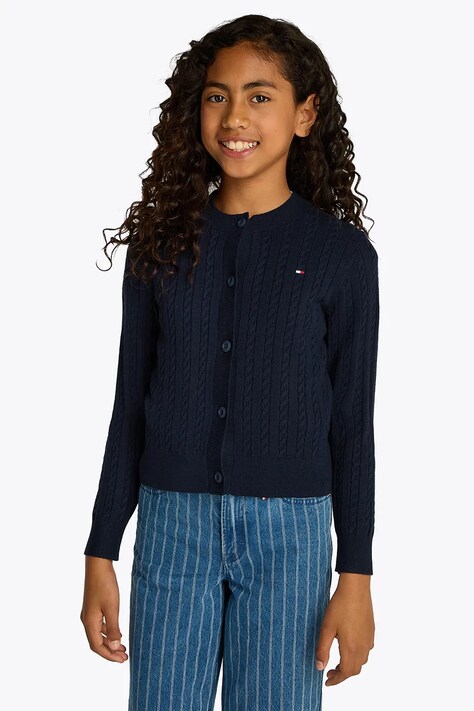 Дитячий кардиган Tommy Hilfiger колір синій KG0KG08282