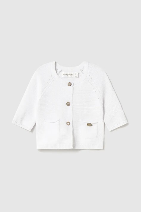 Mayoral Newborn cardigan din bumbac pentru bebeluși culoarea alb, light, 1307