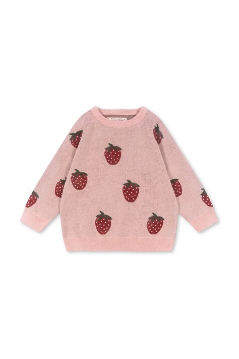 Детски пуловер Konges Sløjd LAPIS LUREX KNIT BLOUSE в розово KS102260