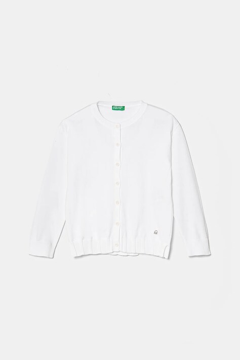 Детска памучна жилетка United Colors of Benetton в бяло от лека материя 1098C500R