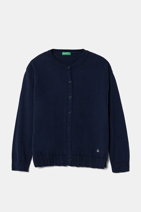 Dječji pamučni kardigan United Colors of Benetton boja: tamno plava, lagani, 1098C500R