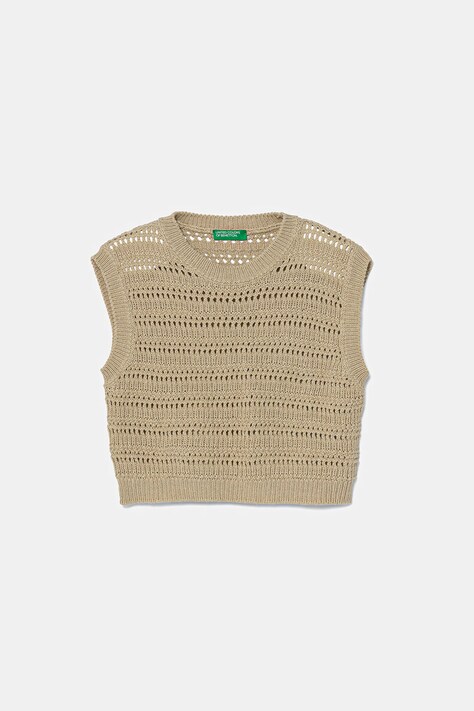 United Colors of Benetton vestă copii culoarea verde, light, 104FC108M