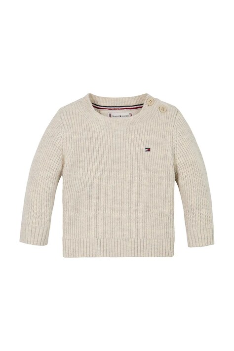 Tommy Hilfiger sweter niemowlęcy kolor beżowy lekki KN0KN01962
