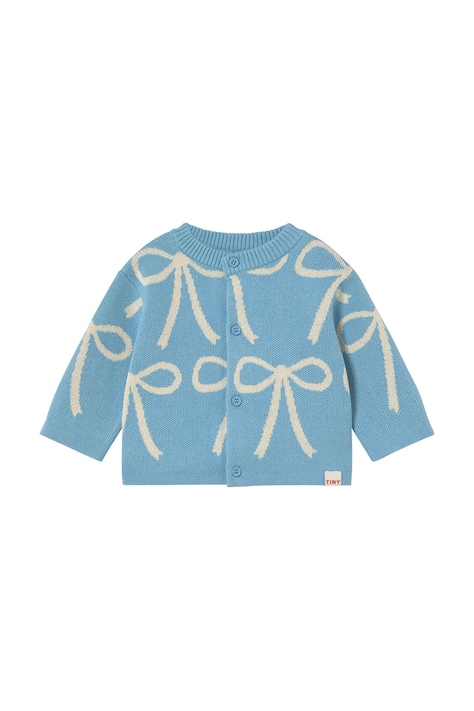 Дитячий бавовняний кардиган Tinycottons BOWS CARDIGAN BABY легкий SS25-323