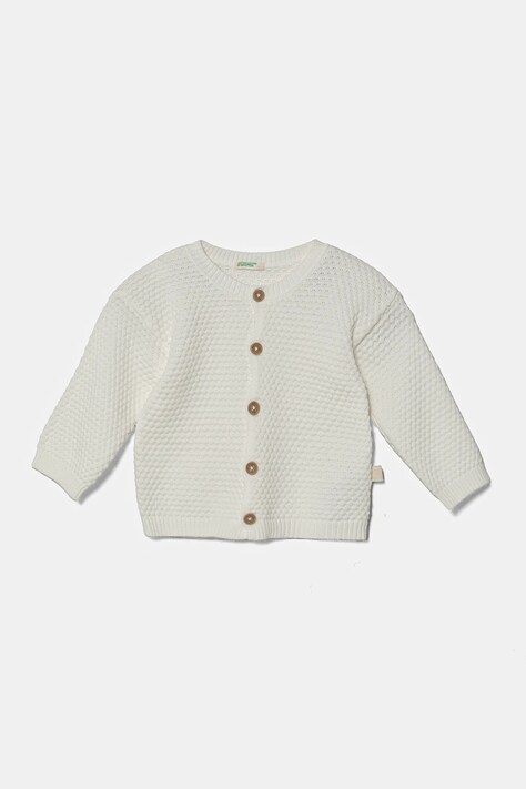 United Colors of Benetton cardigan din bumbac pentru bebeluși culoarea bej, light, 1294A500Y
