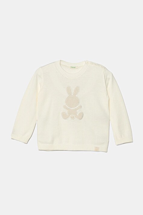 Dětský bavlněný svetr United Colors of Benetton béžová barva, 10C1B101B