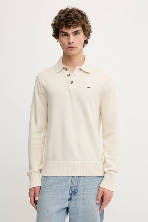 Tommy Jeans sweter bawełniany kolor beżowy DM0DM20304