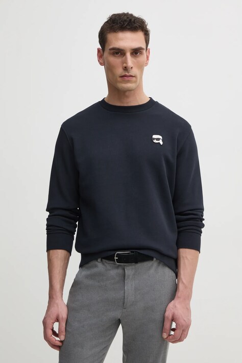 Karl Lagerfeld bluza barbati, culoarea albastru marin, cu imprimeu, 551900.705710