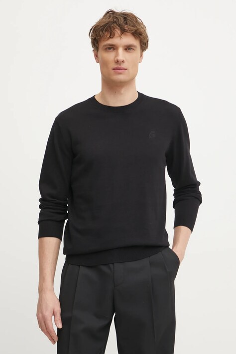 Karl Lagerfeld pulover de bumbac barbati, culoarea negru, light, 551301.655088
