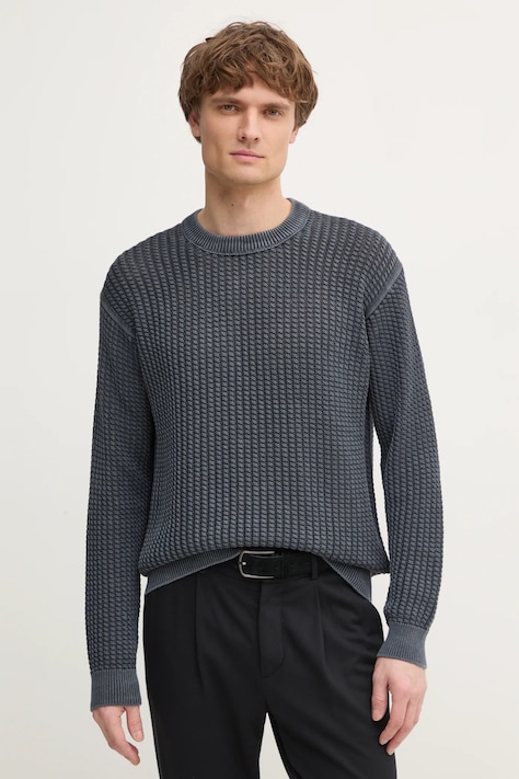 BOSS Orange sweter bawełniany kolor niebieski 50531487