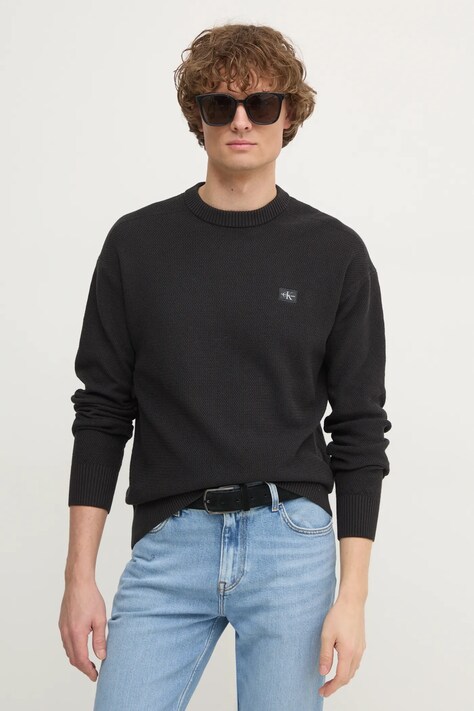 Calvin Klein Jeans pulover barbati, culoarea negru, J30J326746