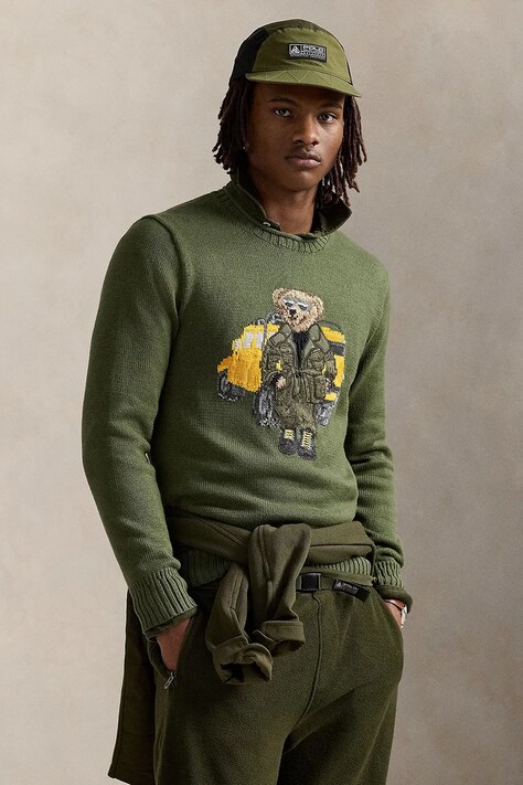 Polo Ralph Lauren pulover de bumbac culoarea verde, 710959186