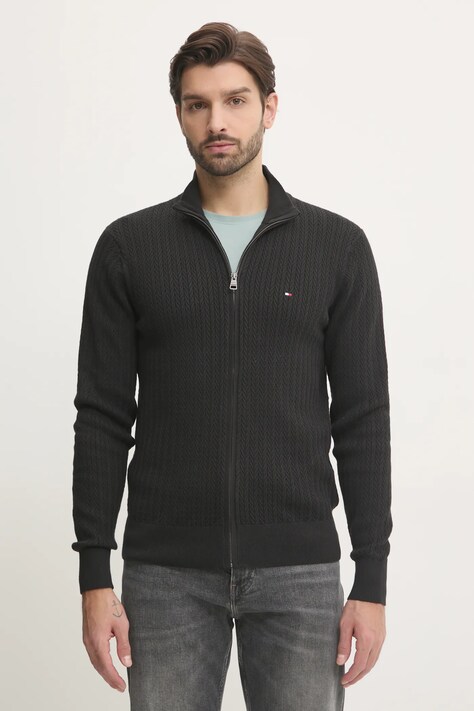 Pamučni pulover Tommy Hilfiger boja: crna, MW0MW37402