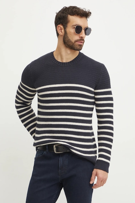 Pamučni pulover Joop! boja: tamno plava, 30044548
