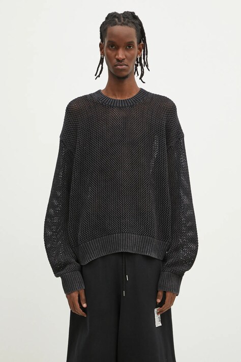 Бавовняний светр Represent Open Gauge Knit Sweater чоловічий колір чорний легкий MLM3821.01