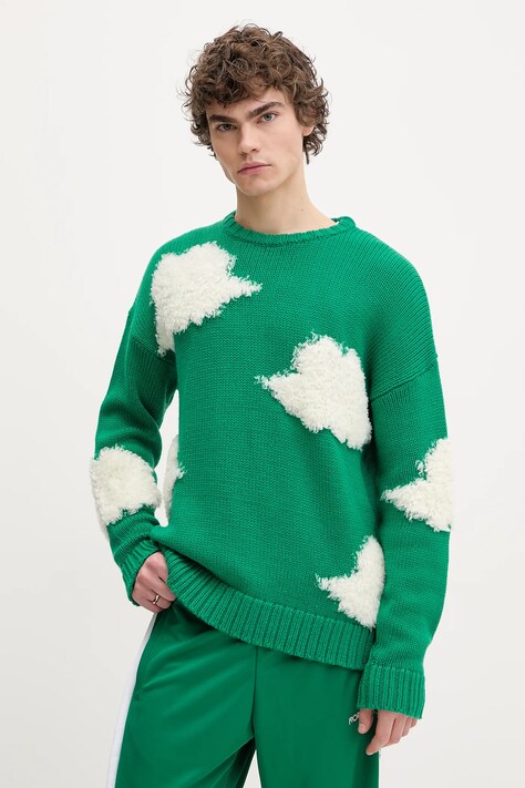 Vlněný svetr Fiorucci Cloud Sweater pánský, zelená barva, hřejivý, U02SPKSW335KN03GN02
