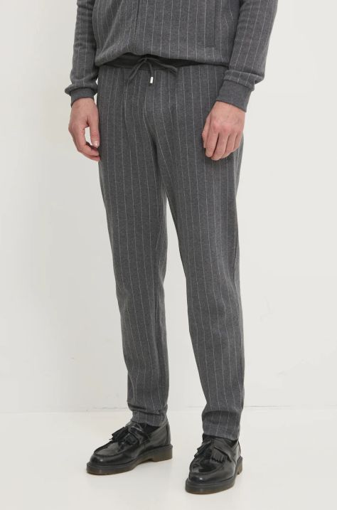 Hackett London pantaloni de trening din bumbac culoarea gri, modelator, HM581308