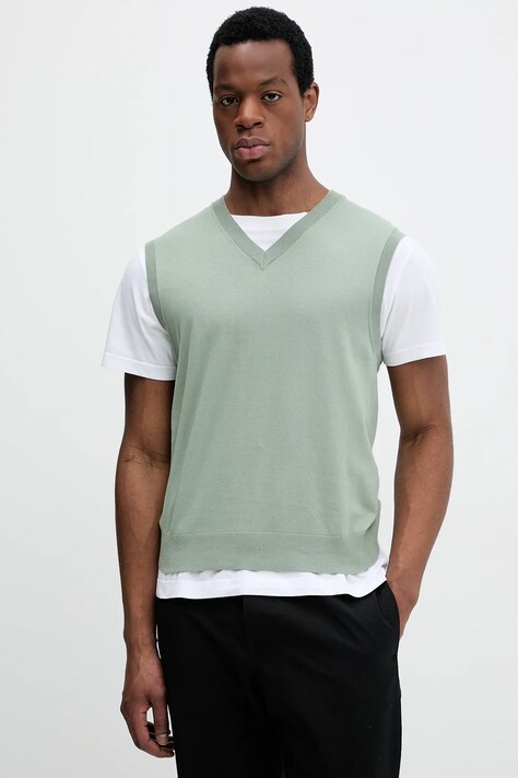 Sisley vestă culoarea verde, light, 10F2S400J