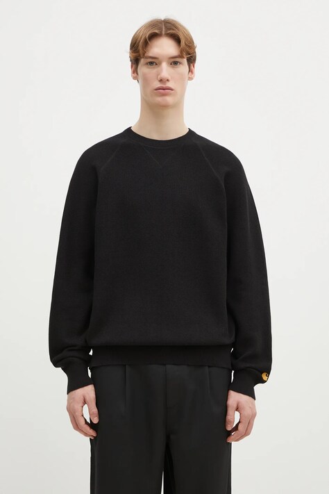 Bavlněný svetr Carhartt WIP Chase Sweater černá barva, I028581.00FXX