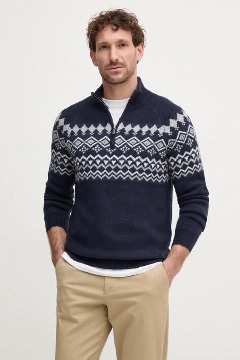 Guess pulover din amestec de lana barbati, culoarea albastru marin, M4PR59 Z3LQ0