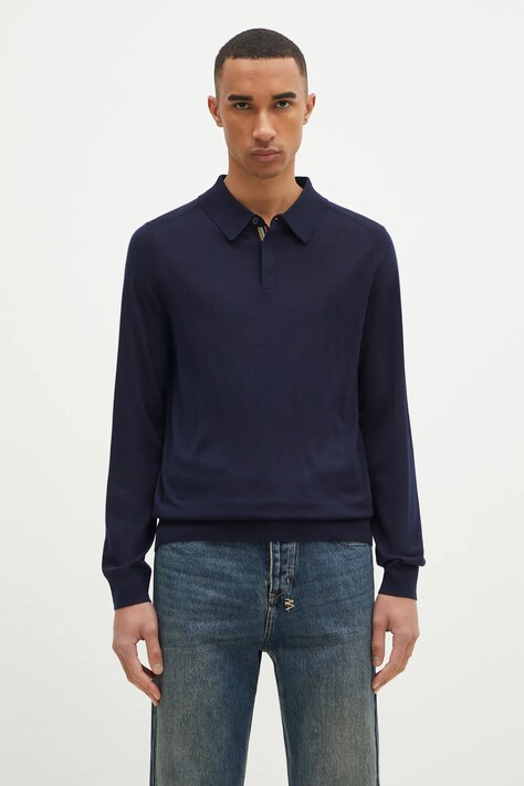 Vlněný svetr Paul Smith pánský, černá barva, lehký, M1R-241Z-P02093