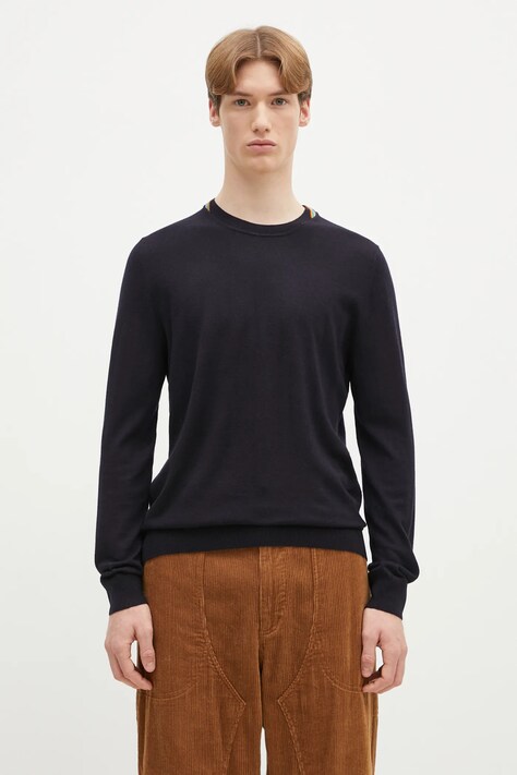 Vlněný svetr Paul Smith pánský, tmavomodrá barva, lehký, M1R-251Z-P02094