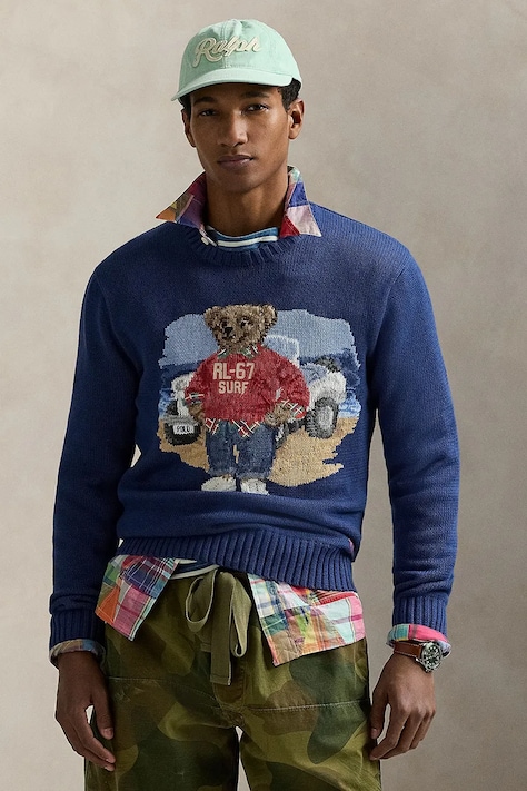 Bavlnený sveter Polo Ralph Lauren tmavomodrá farba, 710964798