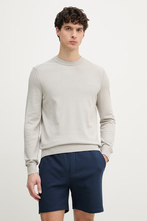 BOSS Orange sweter męski z bawełną Asac_C beżowy 50508766