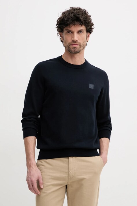 BOSS Orange pulover din amestec de lana barbati, culoarea albastru marin, light, 50527583