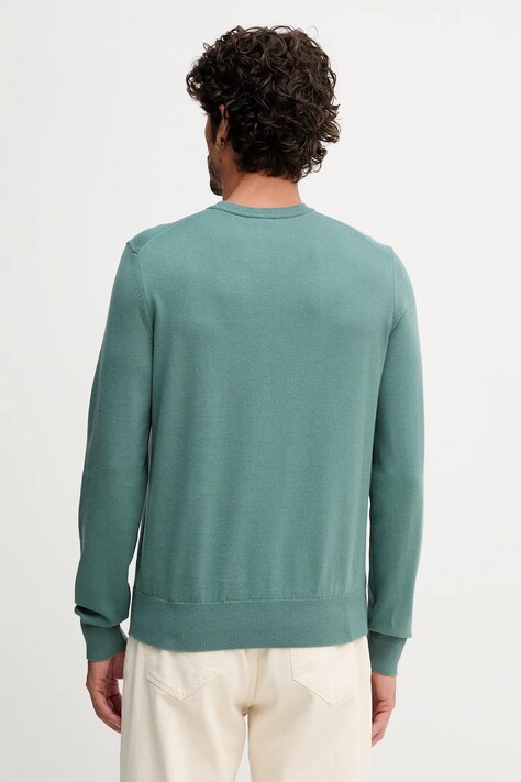 BOSS Orange sweter z domieszką wełny męski kolor zielony lekki 50527583