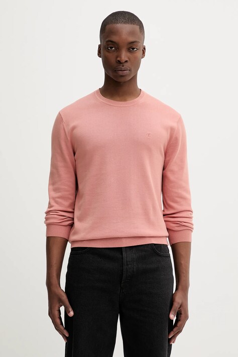Calvin Klein sweter bawełniany męski kolor pomarańczowy lekki LV040BM343