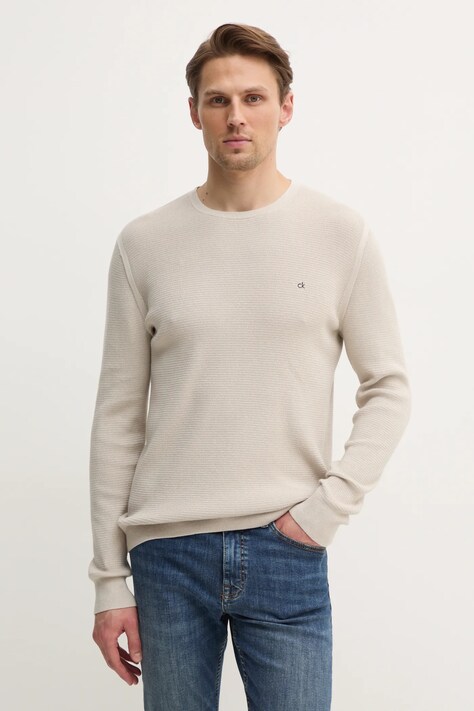 Calvin Klein pulover bărbați, culoarea bej, light, K10K114080