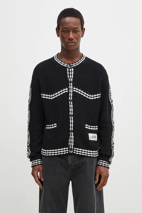 Andersson Bell cardigan Fantasia Round-Neck Cardigan men’s black color atb1244m