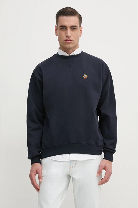 Mikina Bally pánská, tmavomodrá barva, hladká, MJE073