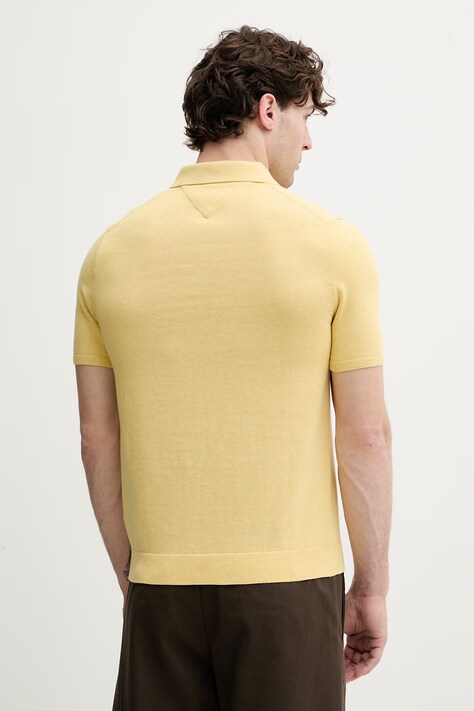 Tommy Hilfiger polo męskie bawełniane żółte MW0MW37396