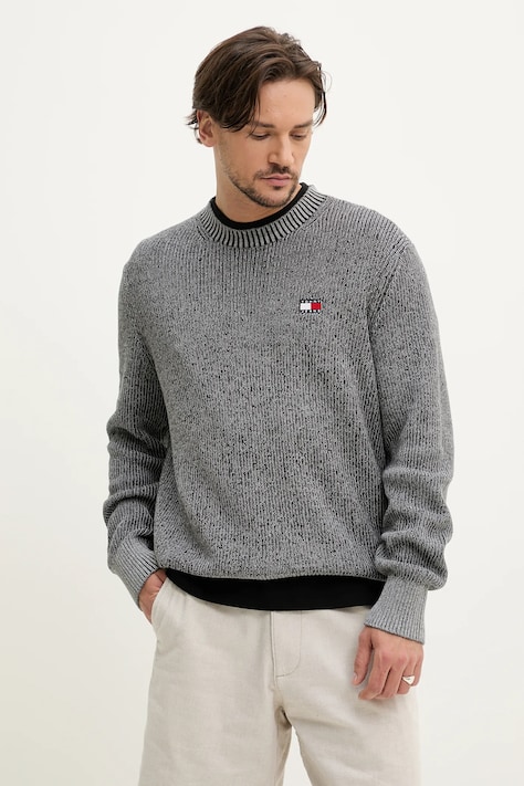 Tommy Jeans sweter bawełniany męski kolor szary lekki DM0DM20923