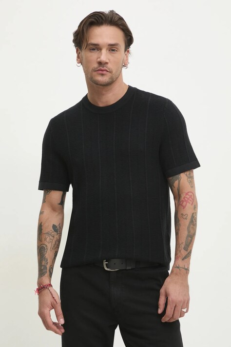 Abercrombie & Fitch pulover barbati, culoarea negru, light, KI120-5071