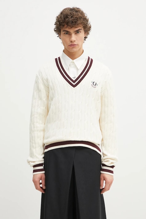 Πουλόβερ Fred Perry χρώμα: μπεζ, K9722.560