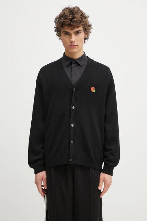 Kenzo kardigan wełniany Pop męski kolor czarny FF55CA7263LB.99J