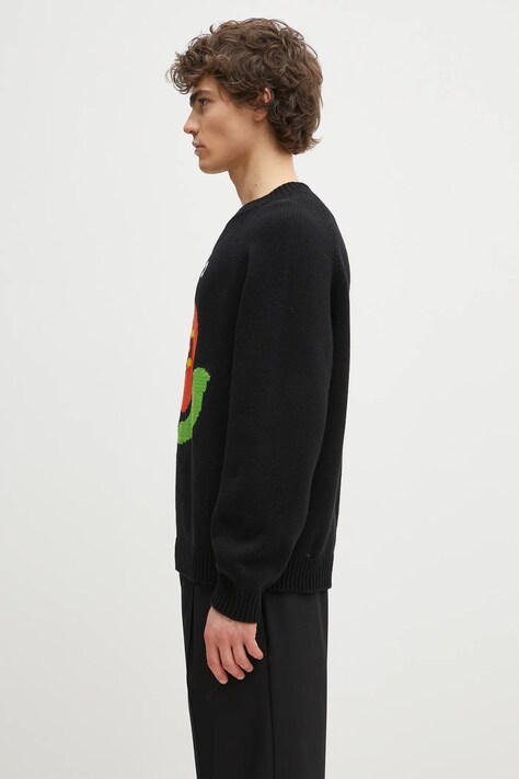 Kenzo sweter wełniany Pop męski kolor czarny ciepły FF55PU7223LA.99J