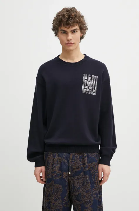 Kenzo woolen jumper Kamon men’s navy blue color FF55PU7283BA.79