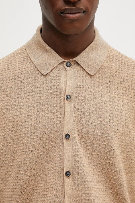 Кардиган з домішкою льону Paul Smith — SS25-SWM0A5, бежевий — фото 4