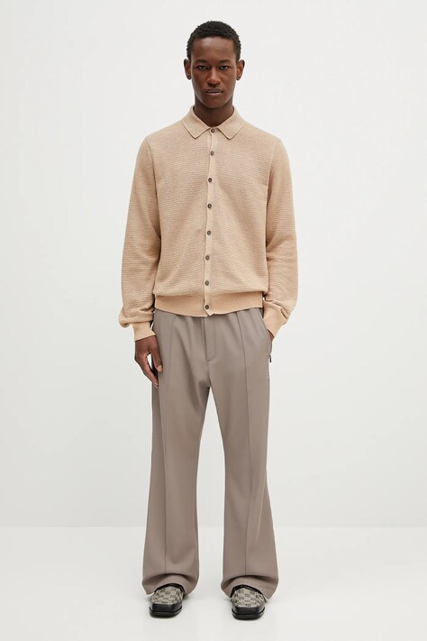 Кардиган з домішкою льону Paul Smith — SS25-SWM0A5, бежевий — фото 5